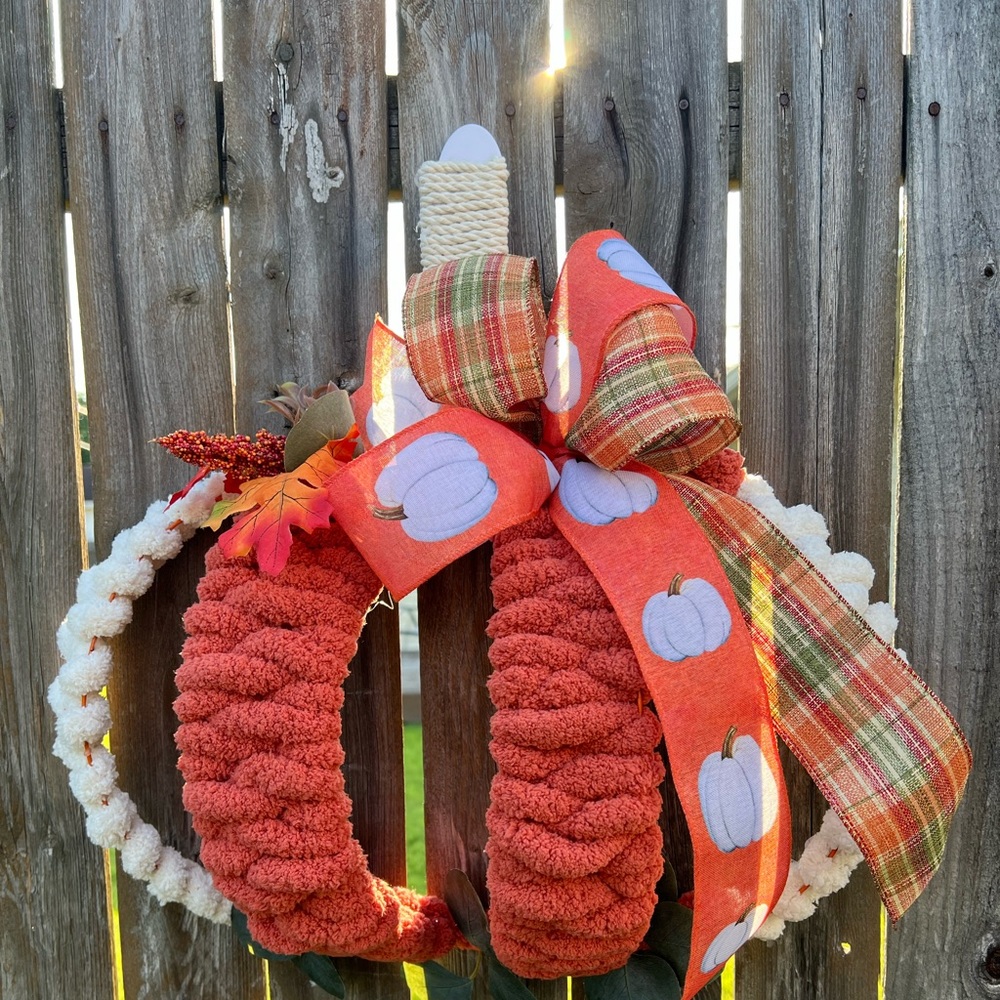Fall pumpkin wreath
